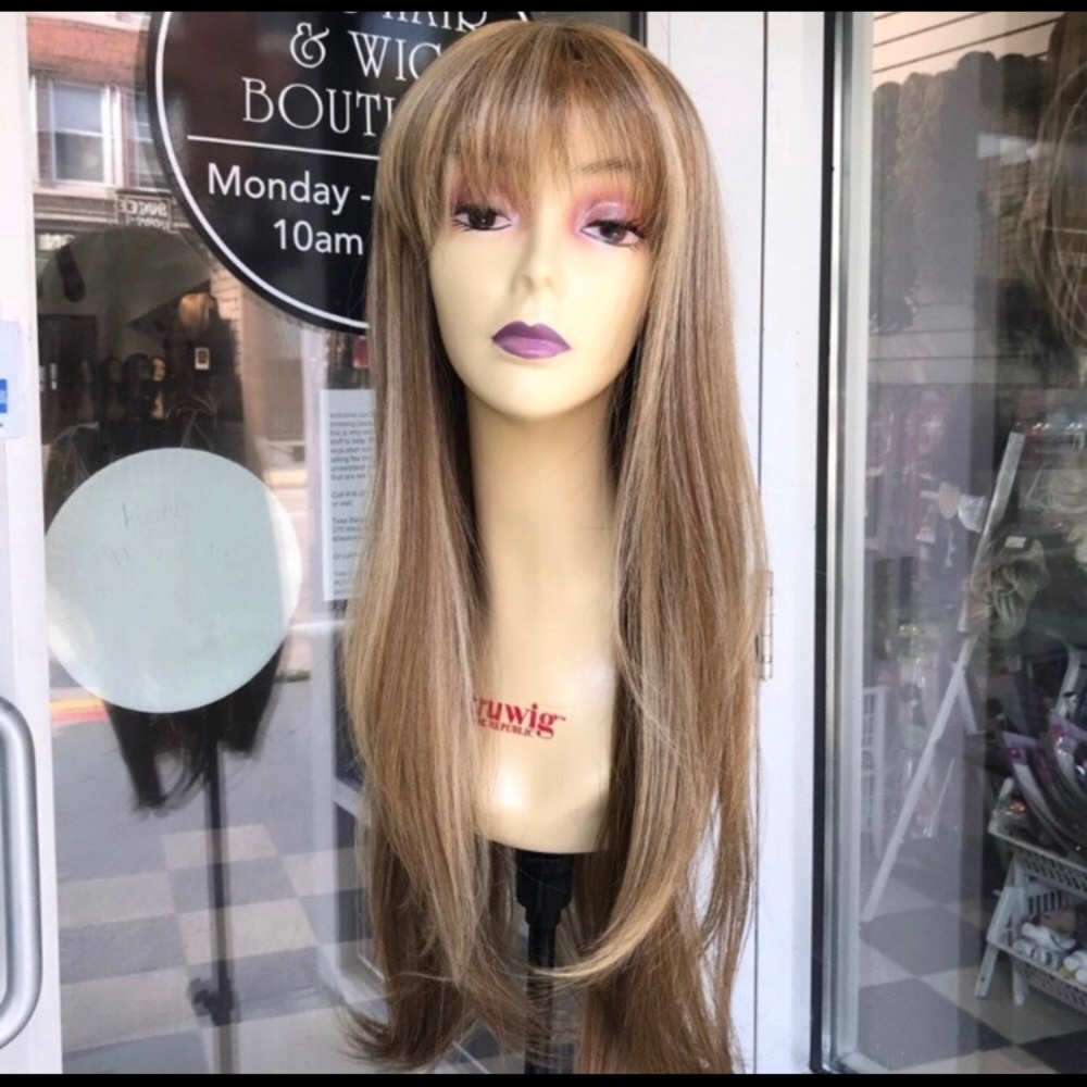 Blonde bangs wig long - Picture 1 of 8